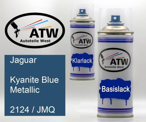 Jaguar, Kyanite Blue Metallic, 2124 / JMQ: 400ml Sprühdose + 400ml Klarlack - Set, von ATW Autoteile West.
